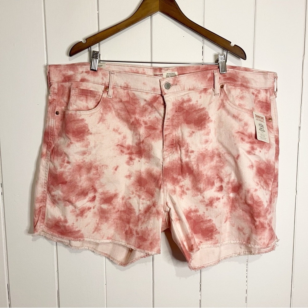 Levi Strauss Signitare Pink Tie Dye High Rise Shorts. Size 26. NWT.